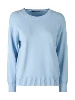 Baci & Abbracci Pullover girocollo da donna in maglia tinta unita - azzurro