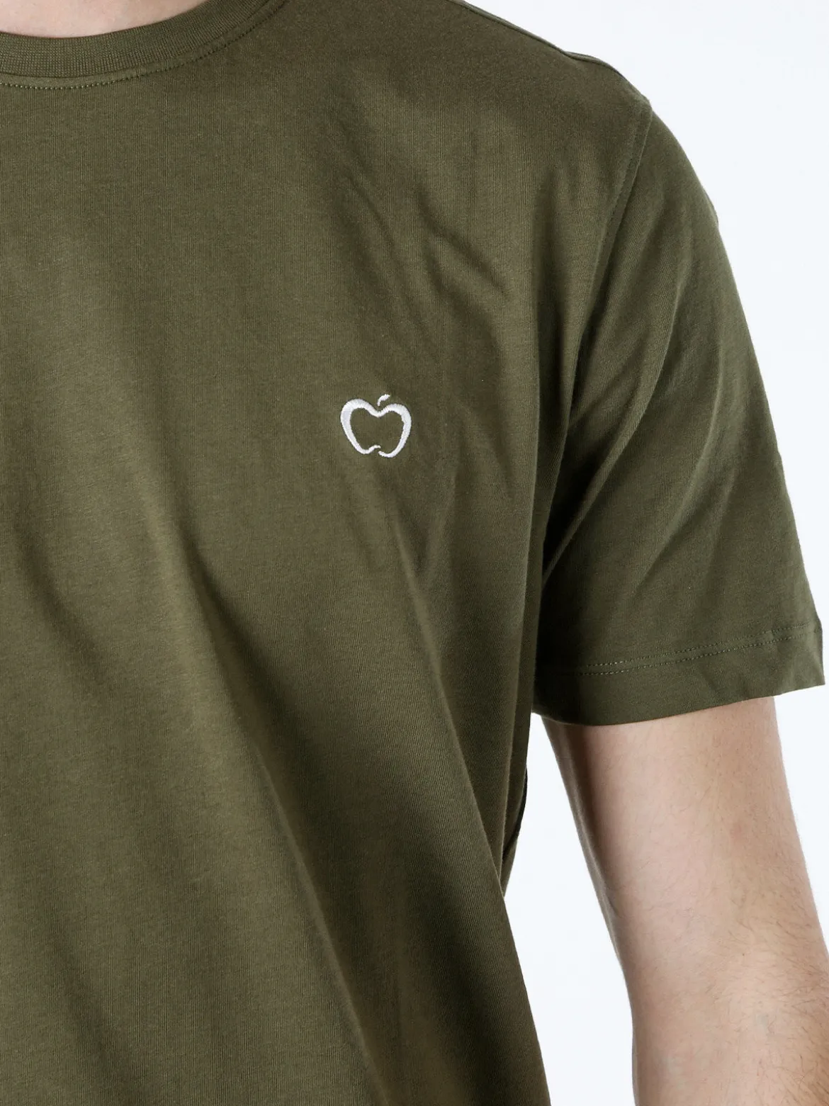 Baci & Abbracci T-shirt girocollo in cotone da uomo con logo - militare