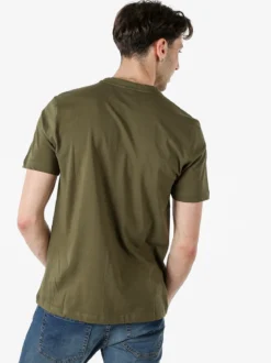 Baci & Abbracci T-shirt girocollo in cotone da uomo con logo - militare