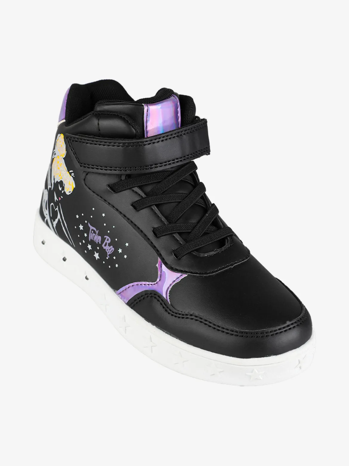 Bacio & Bacio Sneakers alte da ragazza con cinturino a strappo e luci