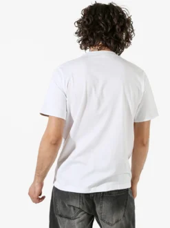 Bad Boys T-shirt girocollo da uomo in cotone con taschino decorato - bianco