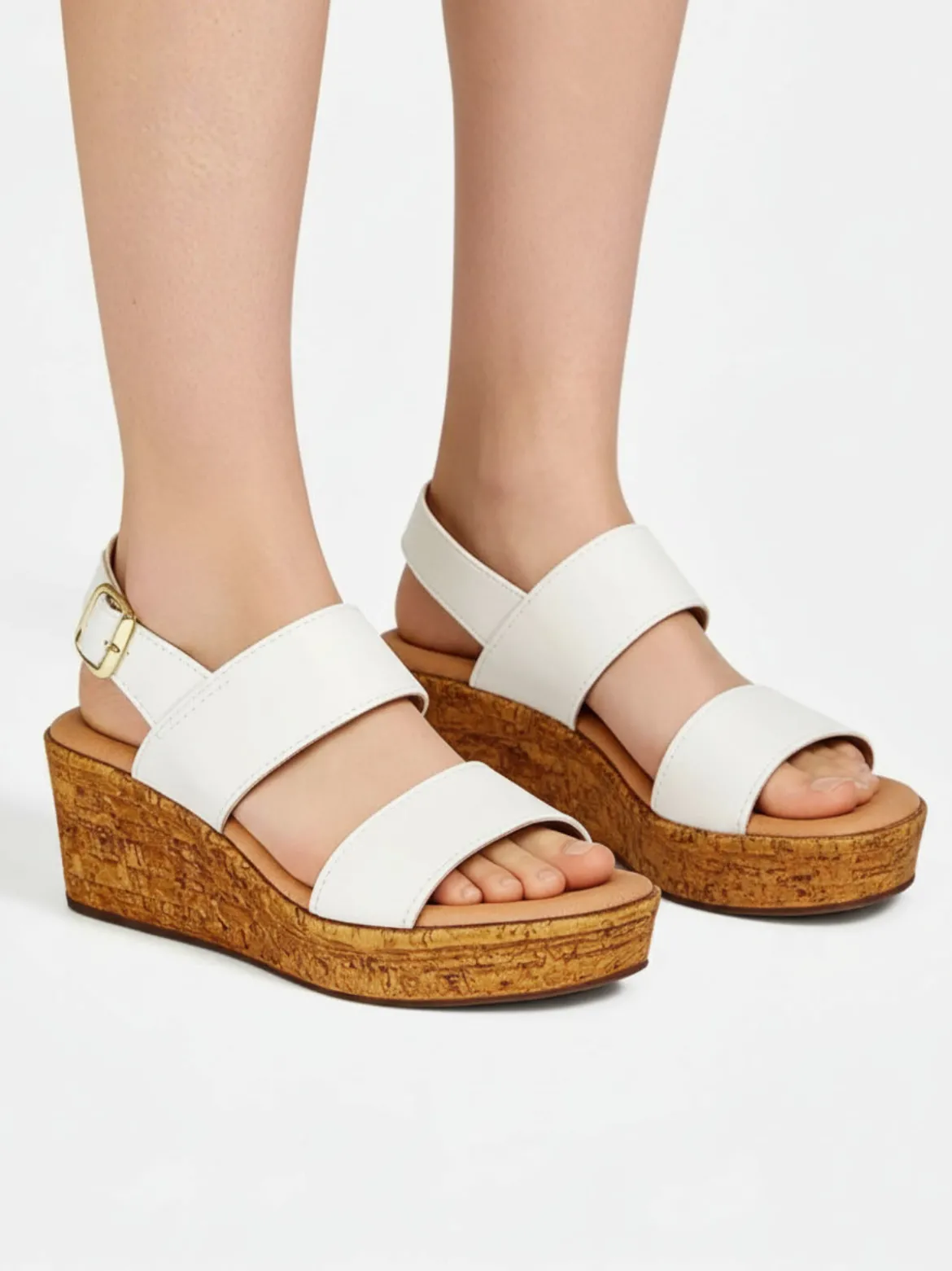 Baia Delle Zagare Sandali donna con zeppa e plateau - bianco