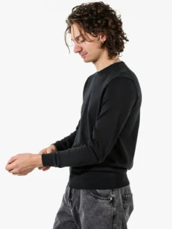 Baker'S Pullover girocollo da uomo in cotone - nero