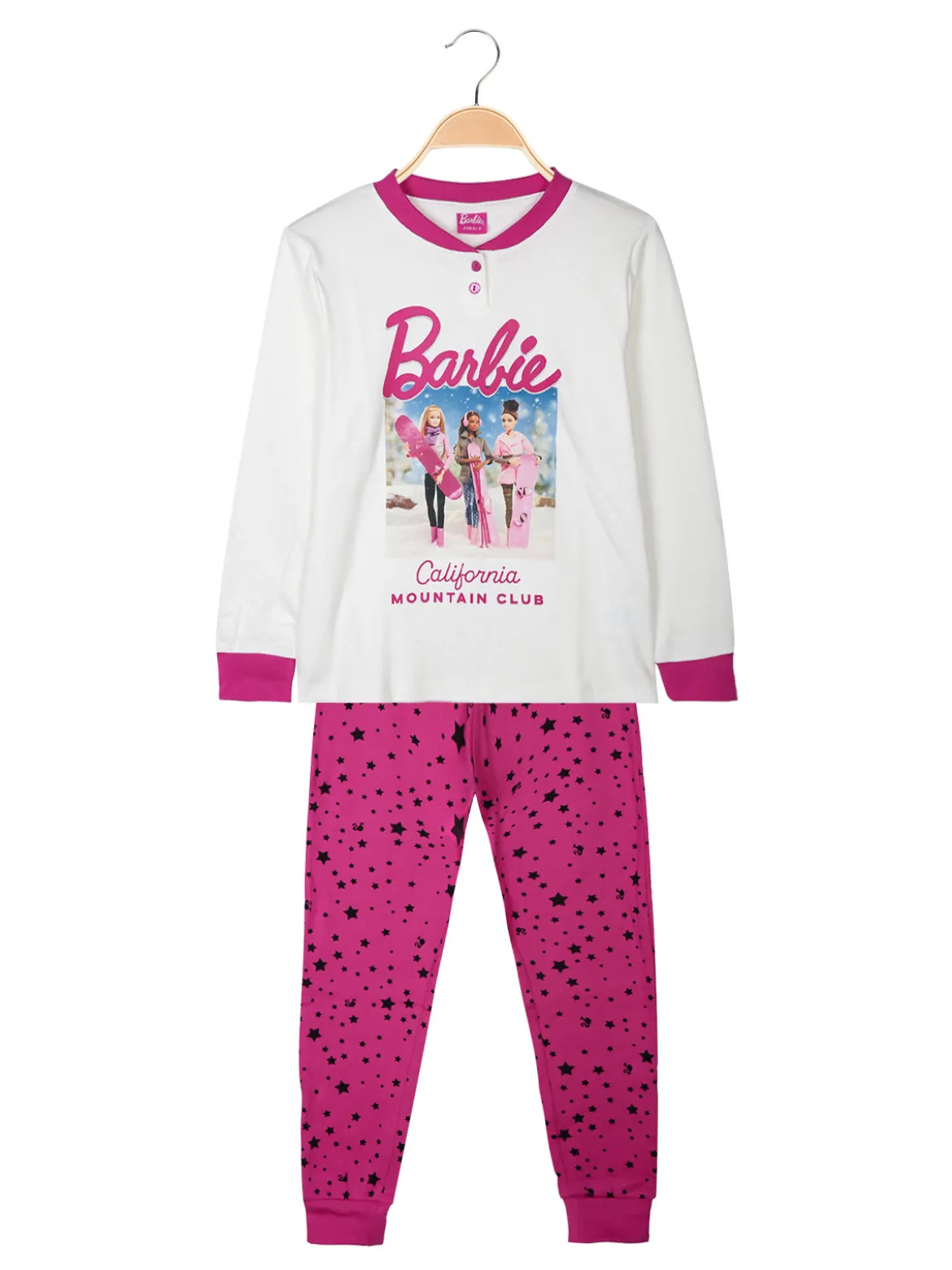 Barbie Pigiama lungo da bambina in cotone interlock