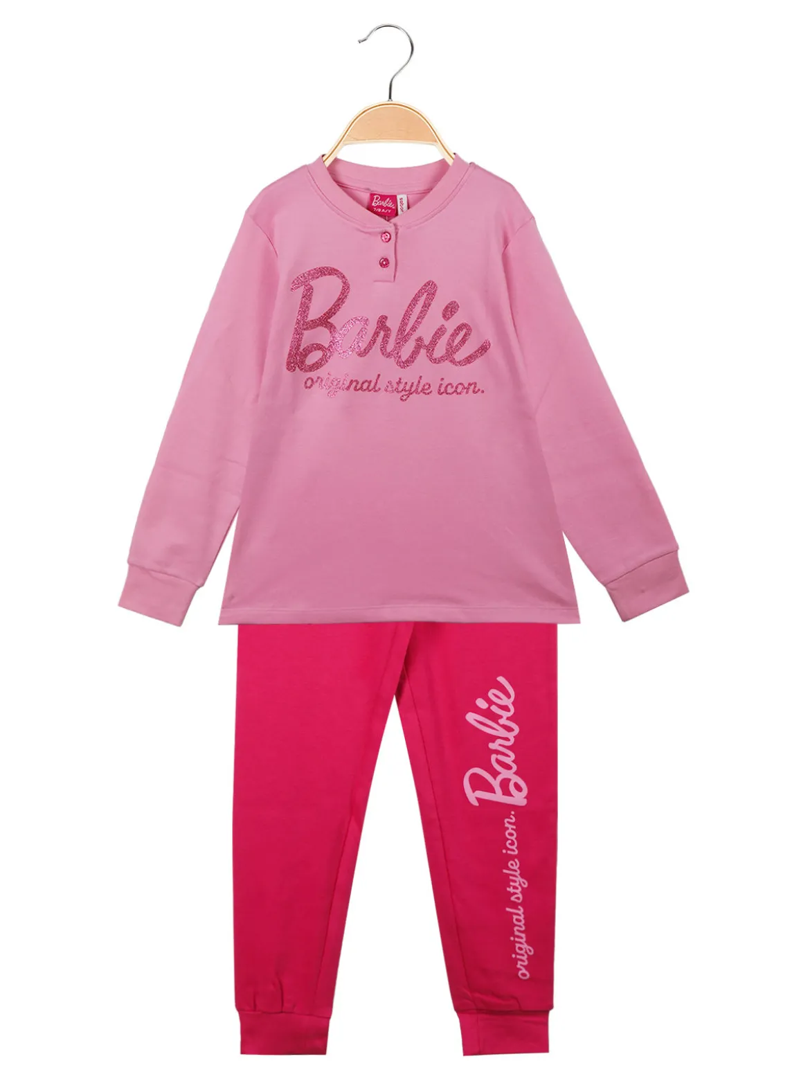 Barbie Pigiama lungo da bambina in cotone interlock