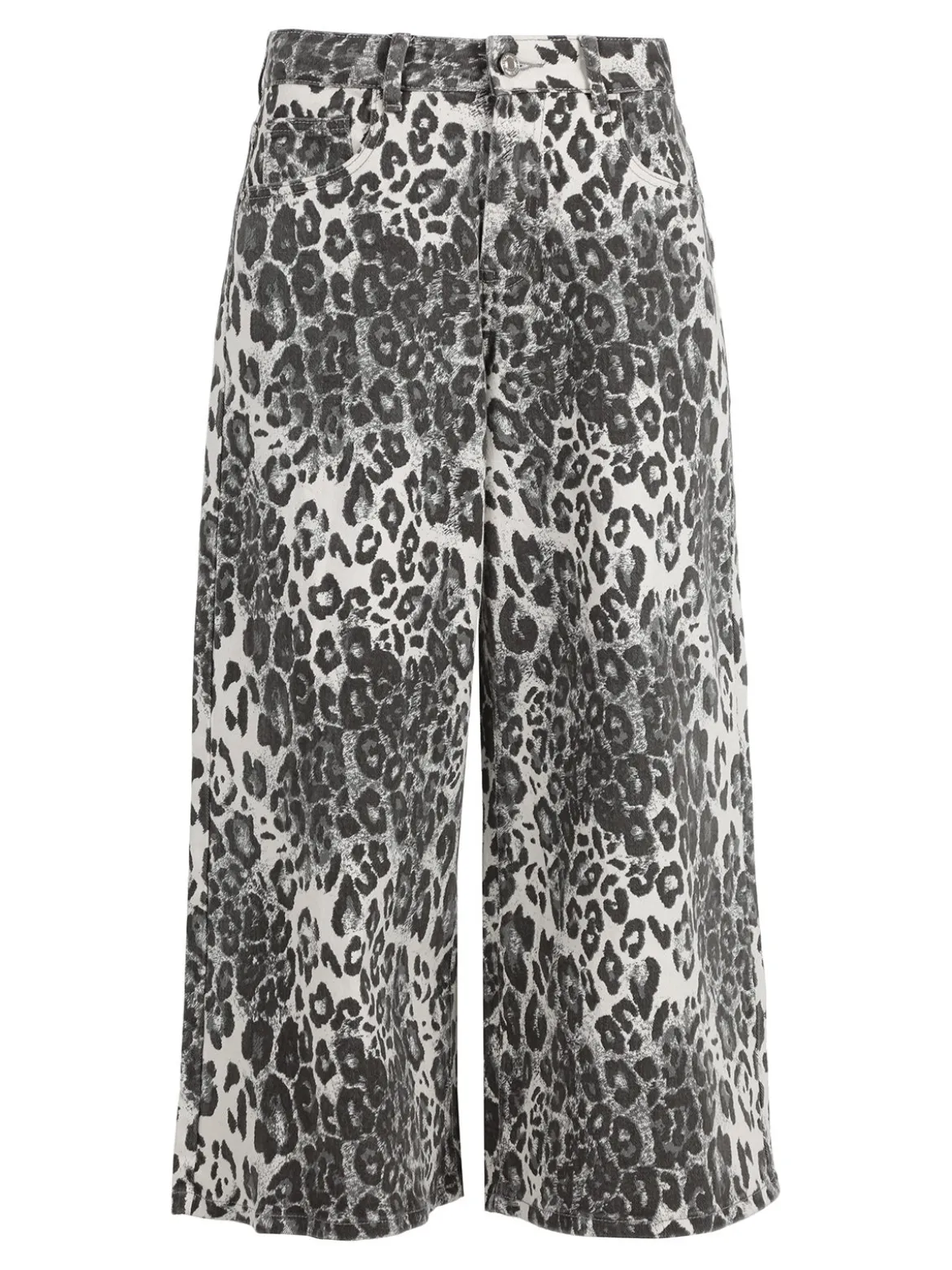 Baseventi Pantaloni donna animalier a gamba larga
