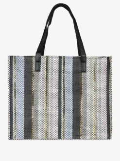 Basile Borsa da mare grande in paglia multicolore