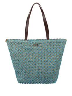 Basile Borsa da mare in paglia con dettagli in lurex