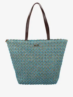 Basile Borsa da mare in paglia con dettagli in lurex