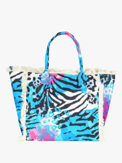 Basile Borsa da mare in tessuto con frange