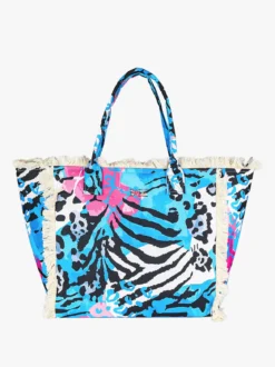 Basile Borsa da mare in tessuto con frange