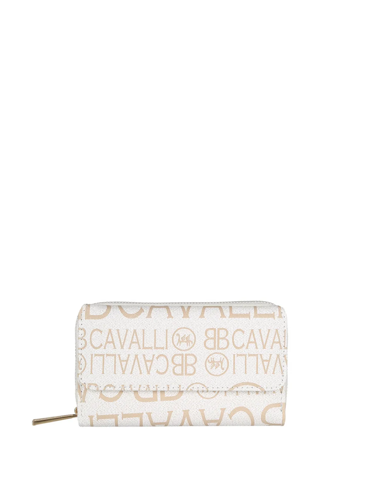 B.Cavalli Portafoglio donna con stampe - panna
