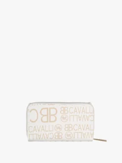 B.Cavalli Portafoglio donna con stampe - panna