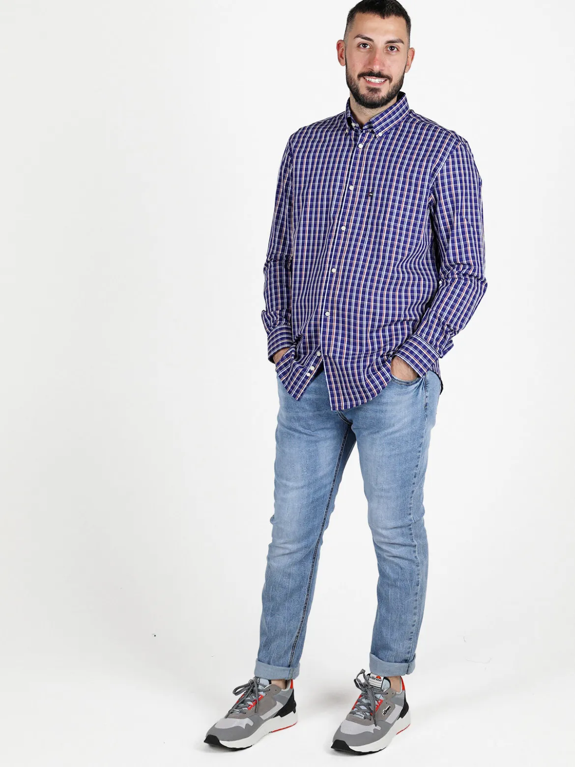 Be Board Camicia da uomo regular fit a fantasia