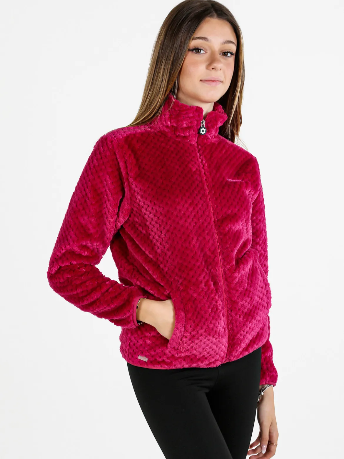 Be Board Felpa donna full zip in pile - fucsia