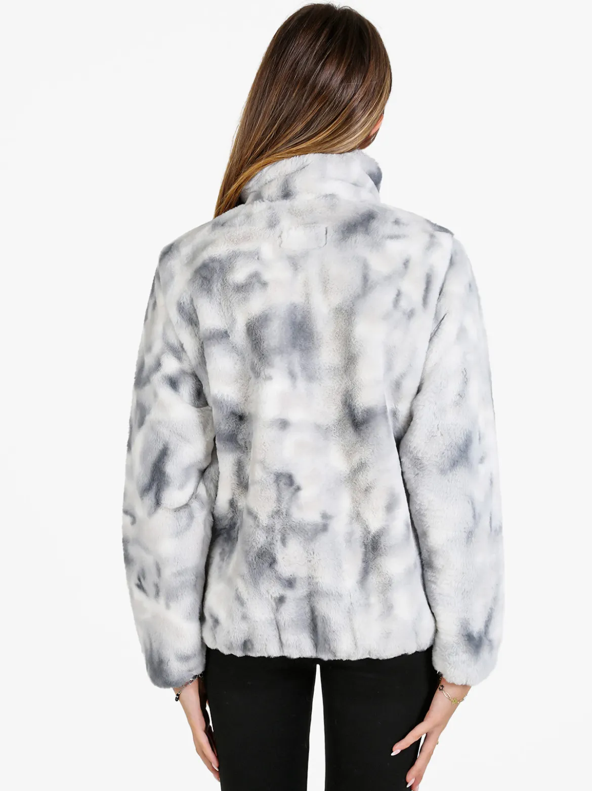 Be Board Felpa donna in ecopelo a collo alto con zip - perla
