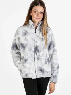 Be Board Felpa donna in ecopelo a collo alto con zip - perla