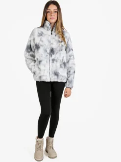 Be Board Felpa donna in ecopelo a collo alto con zip - perla