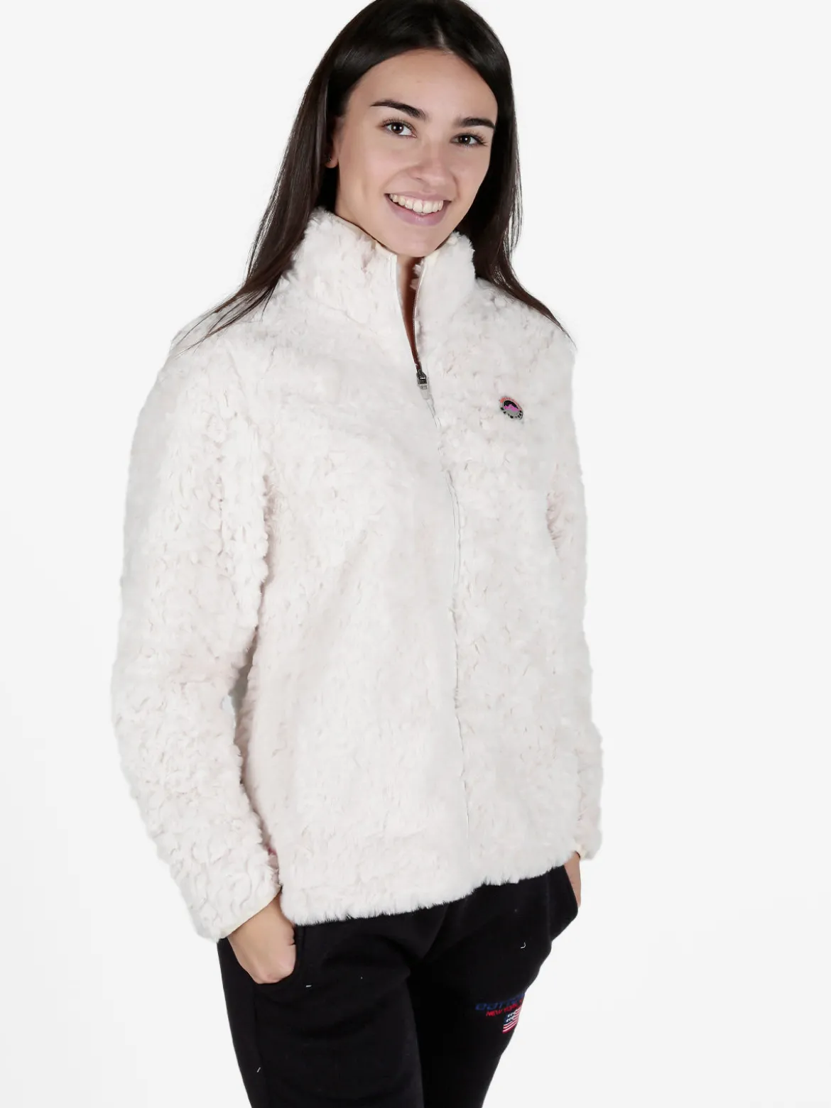 Be Board Giacca donna sportiva in ecopelo con zip