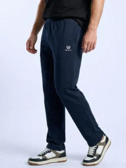 Be Board Pantaloni sportivi da uomo in cotone con coulisse - blu scuro