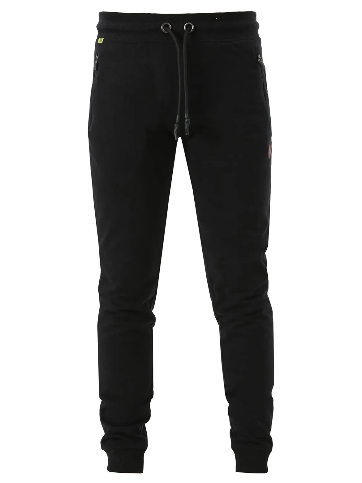 Be Board Pantaloni sportivi da uomo in cotone con coulisse e polsini - nero