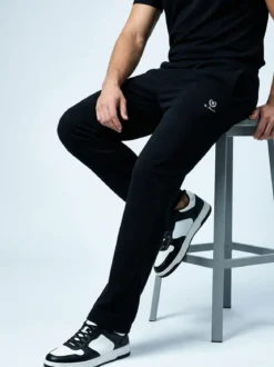 Be Board Pantaloni sportivi da uomo in cotone con coulisse - nero