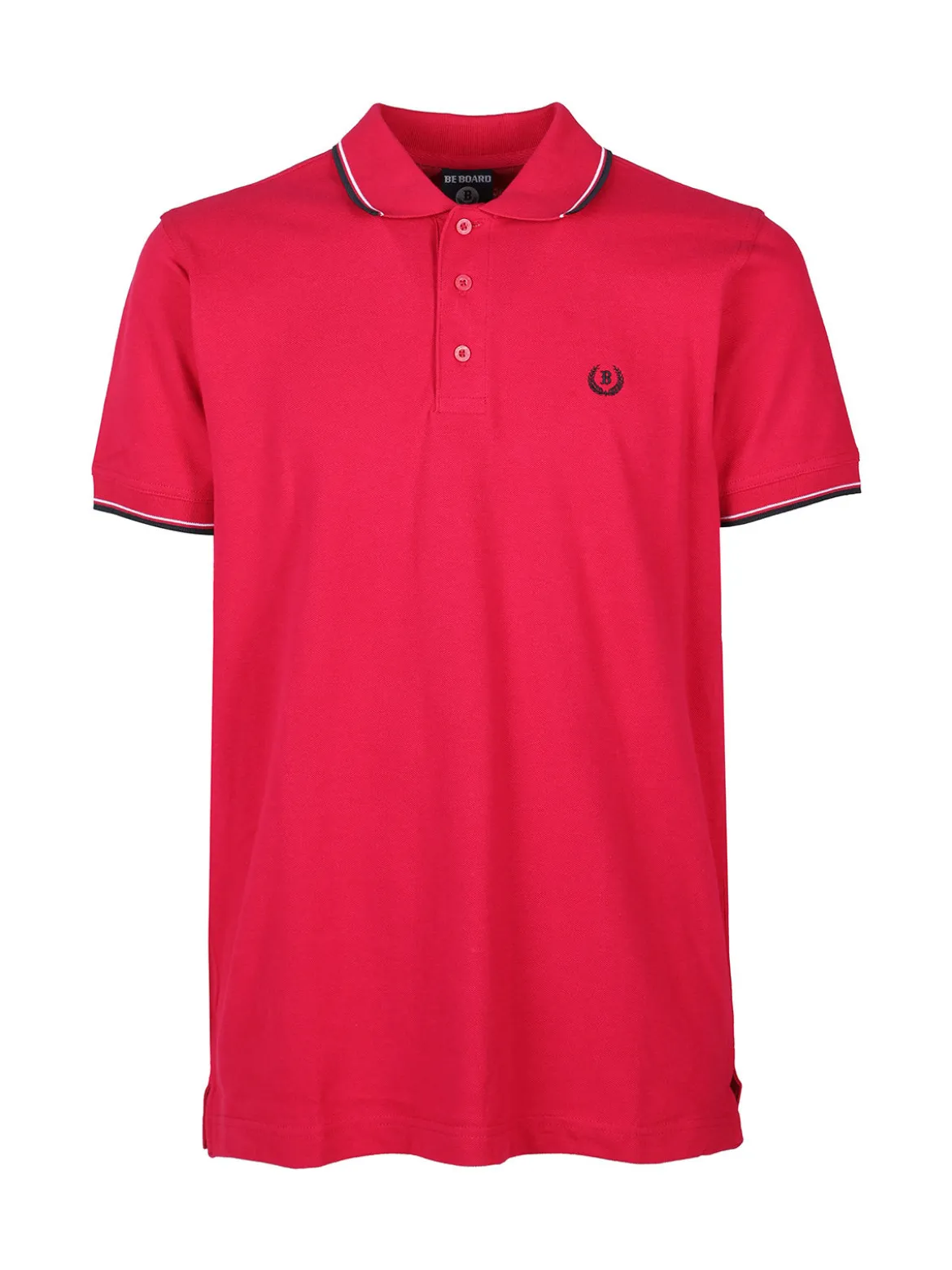 Be Board Polo da uomo in cotone a maniche corte