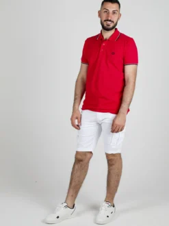 Be Board Polo da uomo in cotone a maniche corte