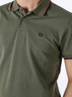 Be Board Polo in cotone da uomo a maniche corte - militare