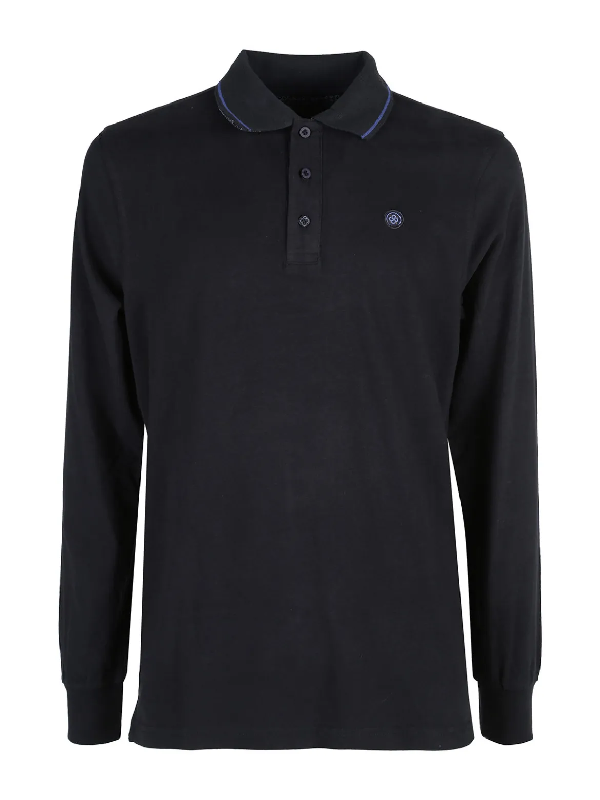 Be Board Polo uomo a maniche lunghe in cotone - blu scuro