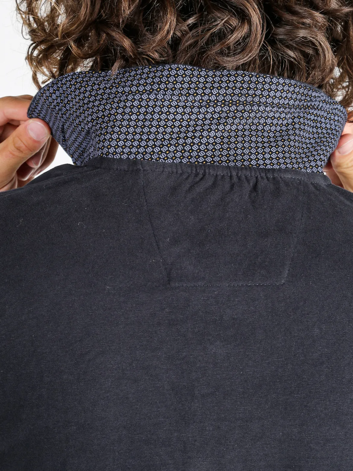 Be Board Polo uomo a maniche lunghe in cotone - blu scuro