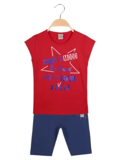 Be Board T-shirt con scritte + leggings 3/4 completo 2 pezzi in cotone