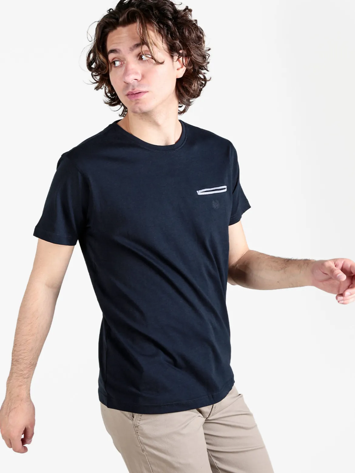 Be Board T-shirt uomo in cotone con taschino sul petto