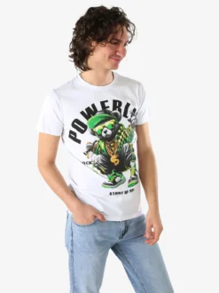 Belman T-shirt da uomo in cotone con stampa - bianco