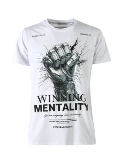 Belman T-shirt da uomo in cotone con stampa - bianco