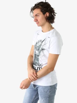Belman T-shirt da uomo in cotone con stampa - bianco