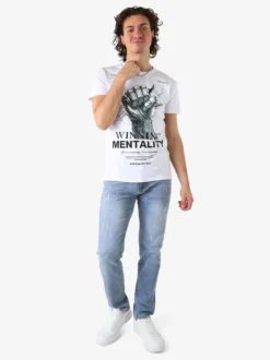 Belman T-shirt da uomo in cotone con stampa - bianco