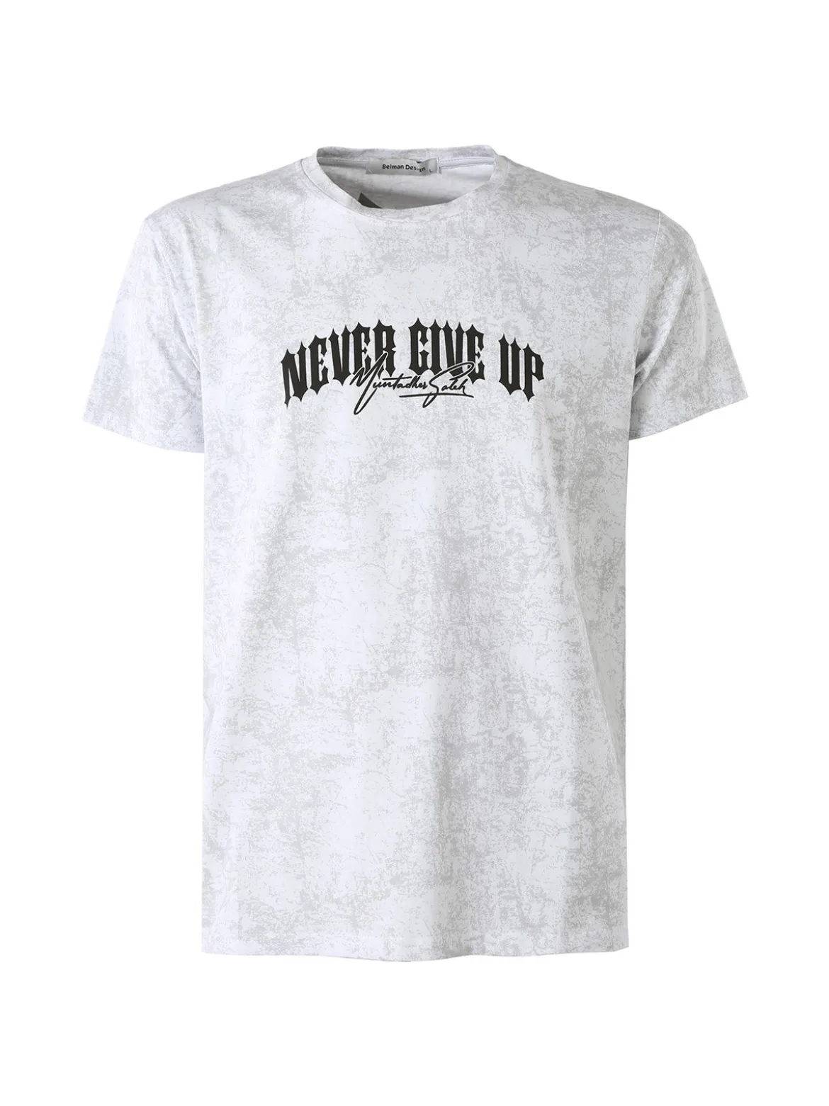 Belman T-shirt girocollo da uomo in cotone con stampe - bianco