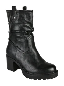 Besty Stivaletti donna con tacco largo e plateu - nero
