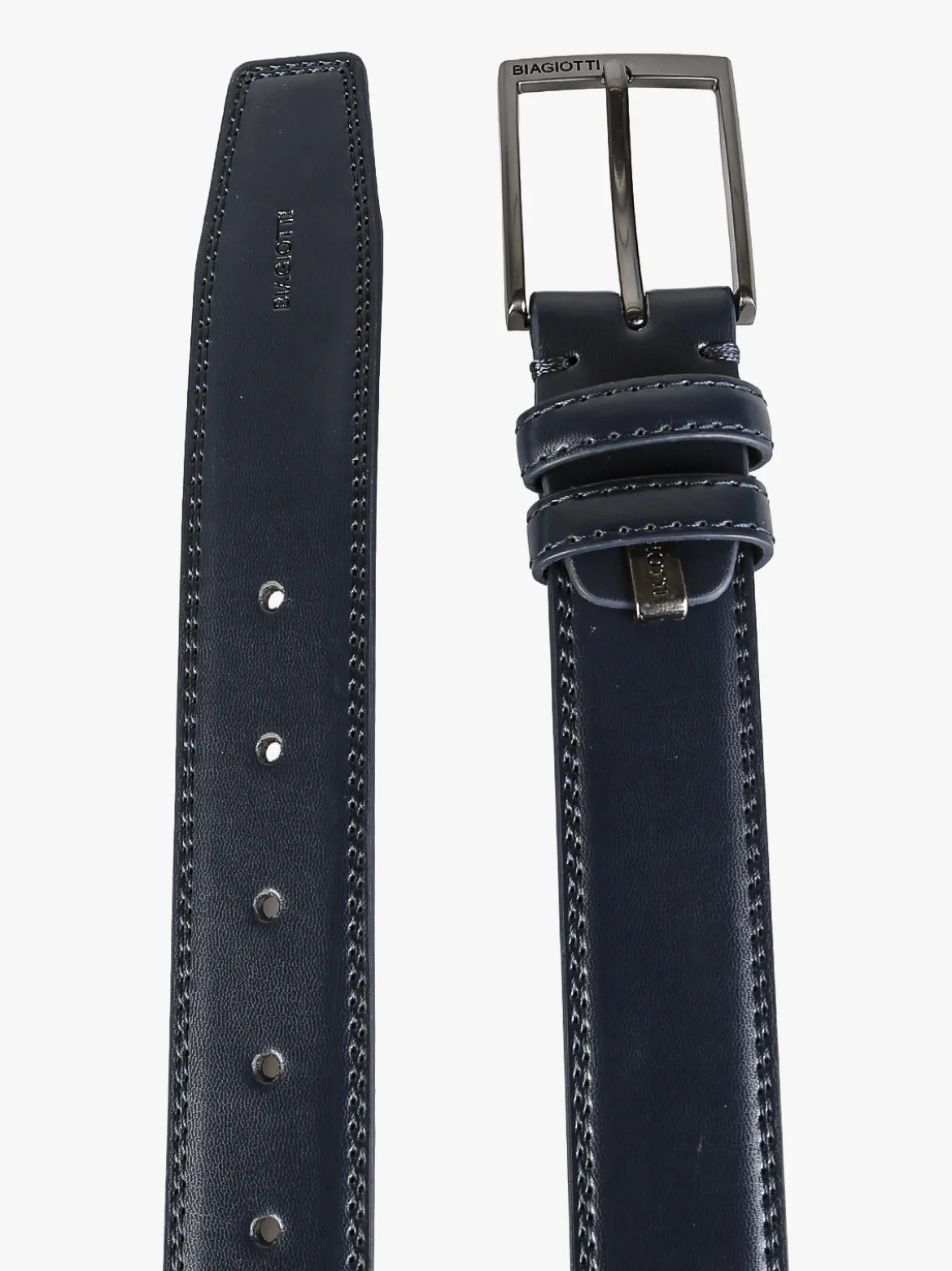 Biagiotti Uomo Cintura da uomo in pelle rivestita - blu scuro