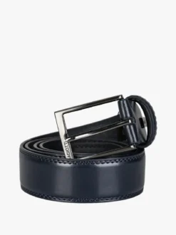 Biagiotti Uomo Cintura da uomo in pelle rivestita - blu scuro