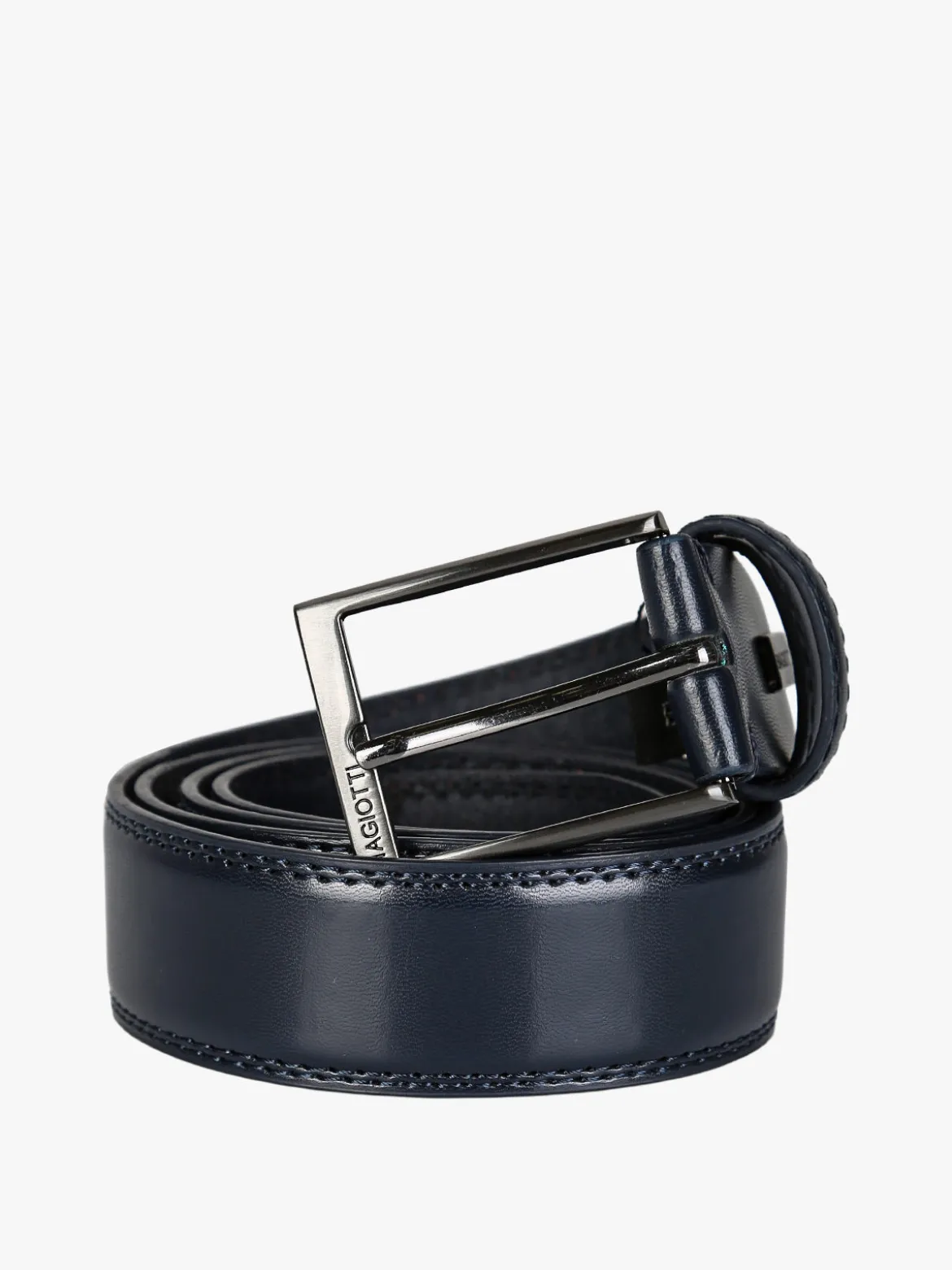 Biagiotti Uomo Cintura da uomo in pelle rivestita - blu scuro