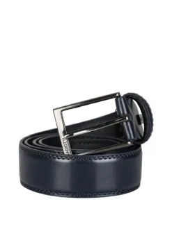 Biagiotti Uomo Cintura da uomo in pelle rivestita - blu scuro