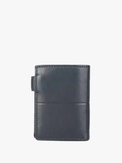 Biagiotti Uomo Mini portafoglio in pelle da uomo verticale con bottone - blu scuro