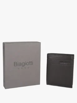 Biagiotti Uomo Mini portafoglio verticale in pelle da uomo - moro
