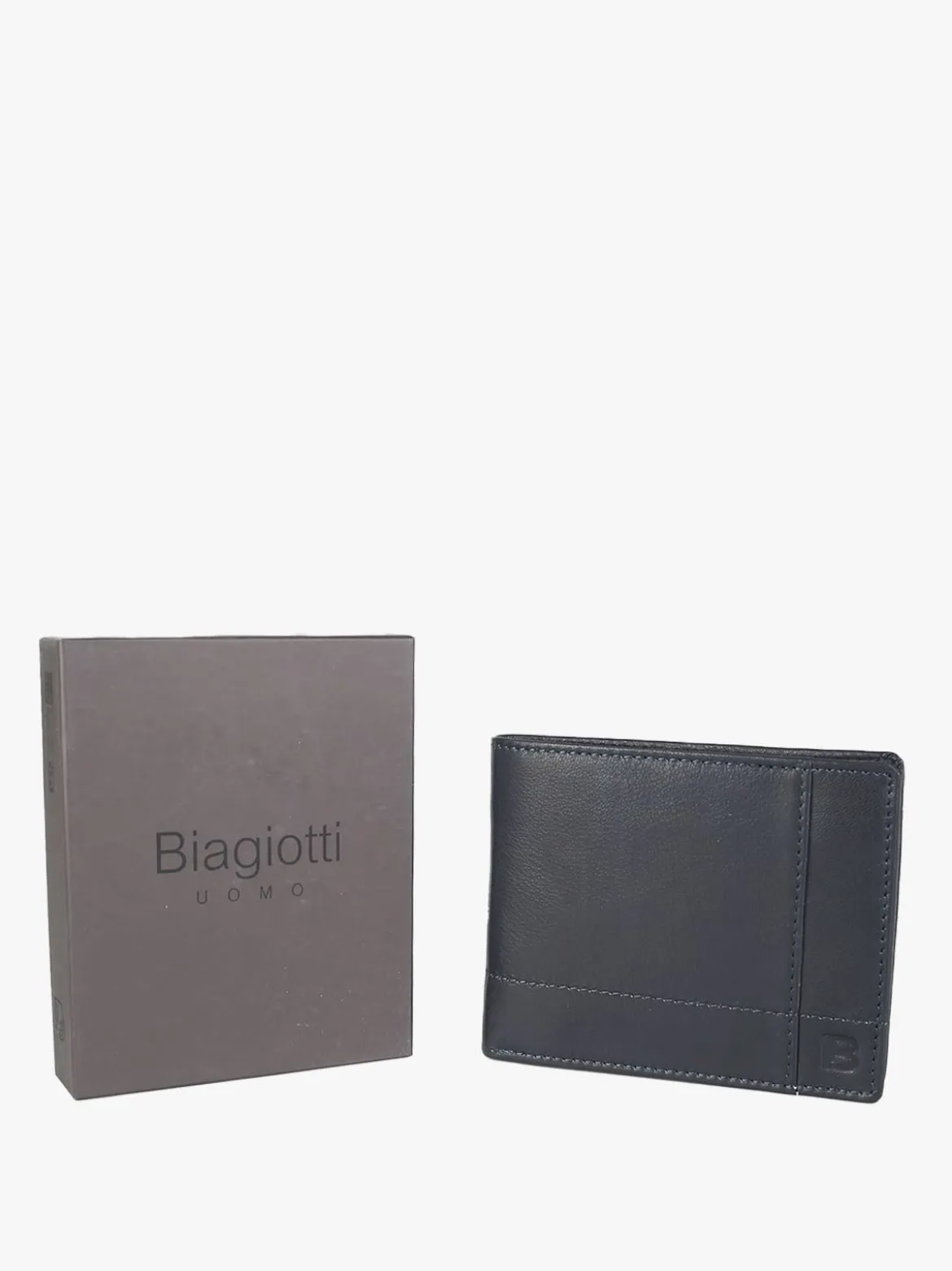 Biagiotti Uomo Portafoglio in pelle da uomo - blu scuro