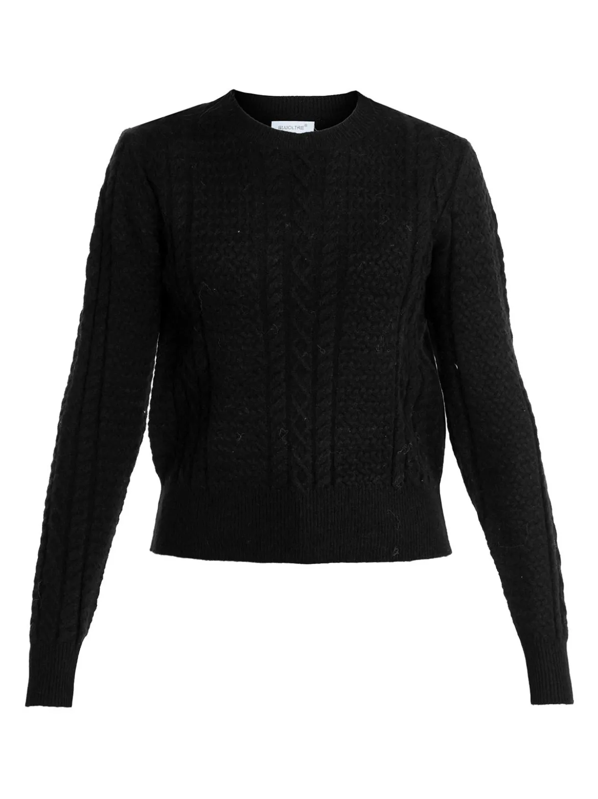 Bluoltre Maglione donna girocollo a treccia