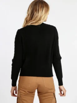 Bluoltre Maglione donna girocollo a treccia