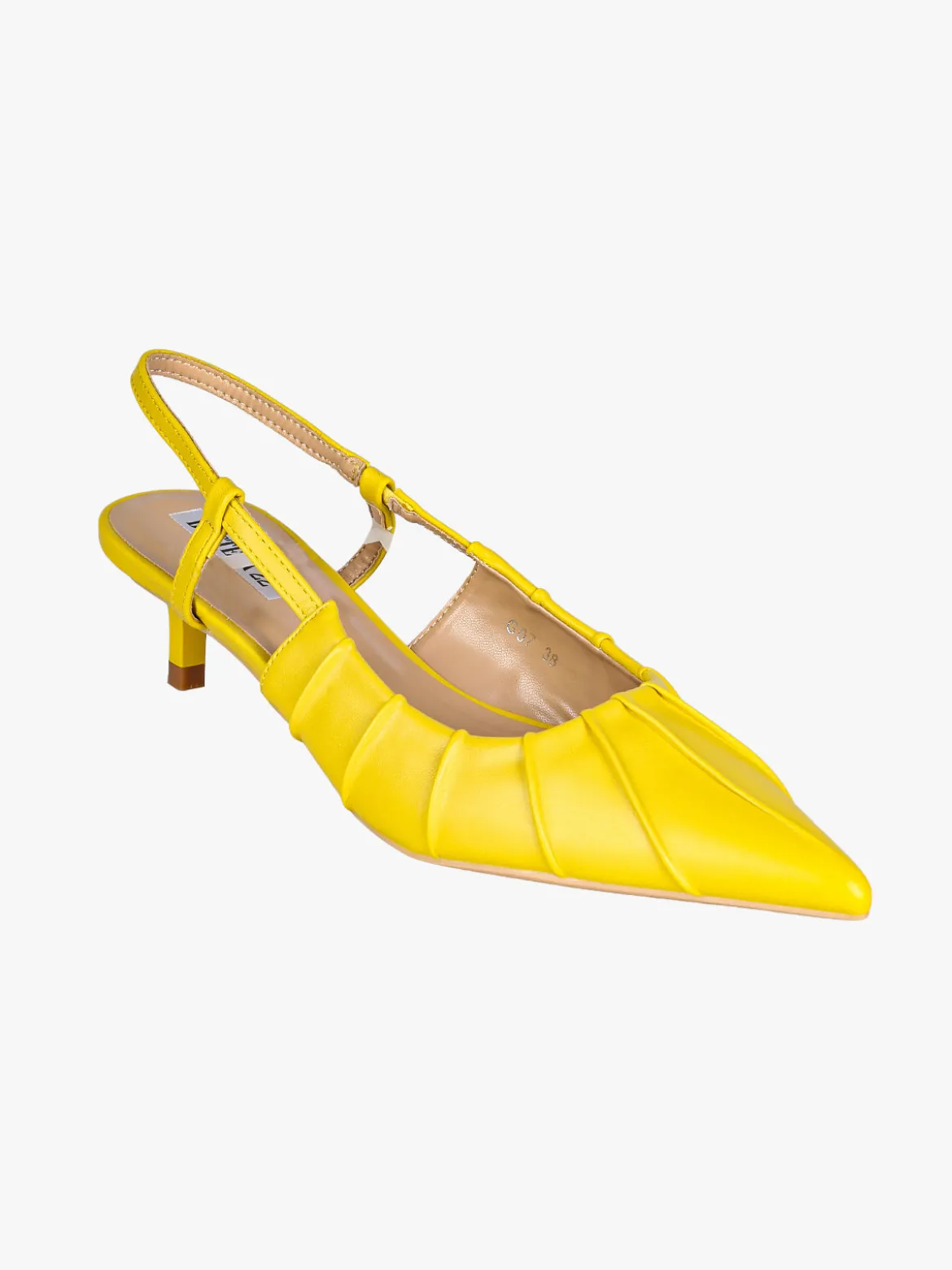 Bottega22 Slingback donna a punta con tacco a rocchetto - giallo