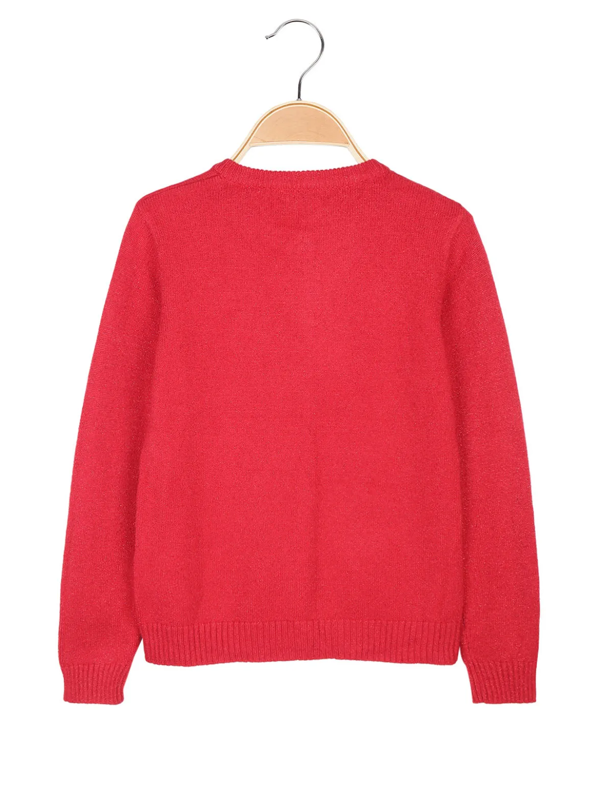 Bouny Baby Cardigan da bambina in maglia lurex con bottoni di perle